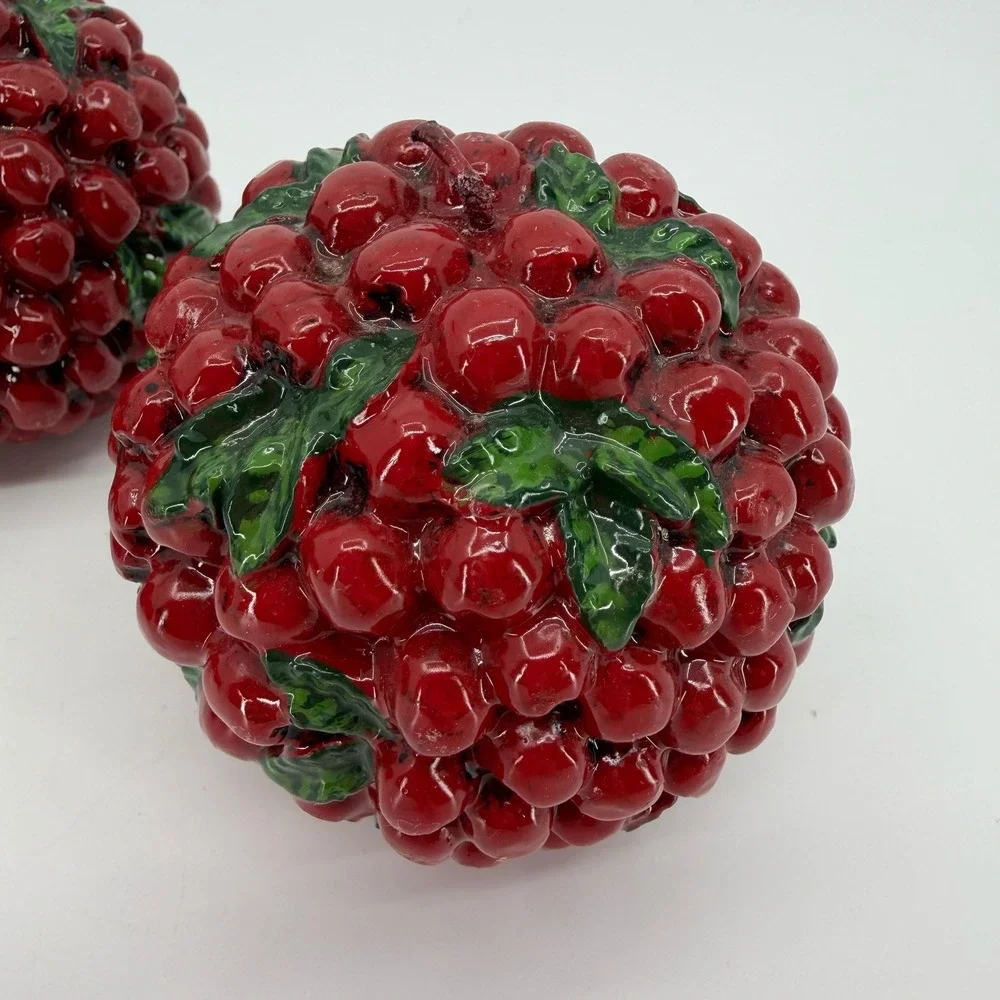 Vtg Harry and David Cranberry Candles SET of 4 Balls 3
